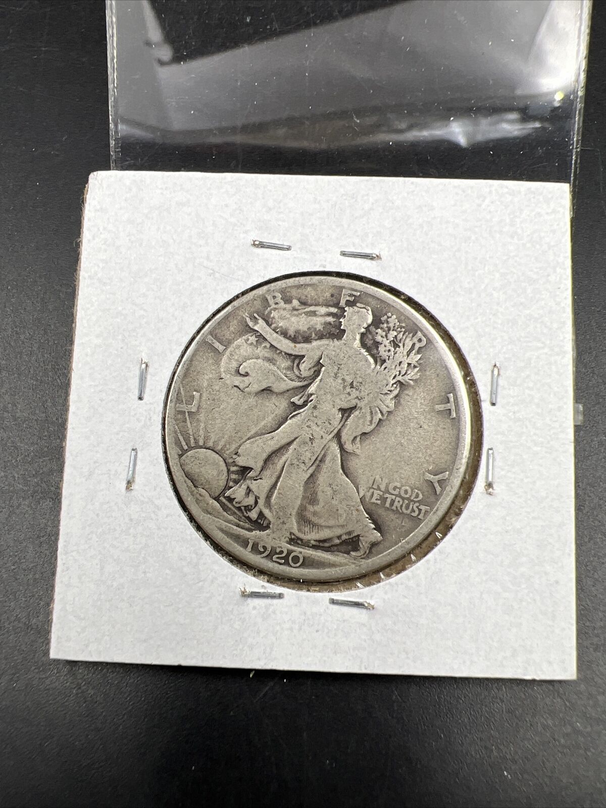 1920 D 50c Walking Liberty Half CH AG / G P266 Counterstamped