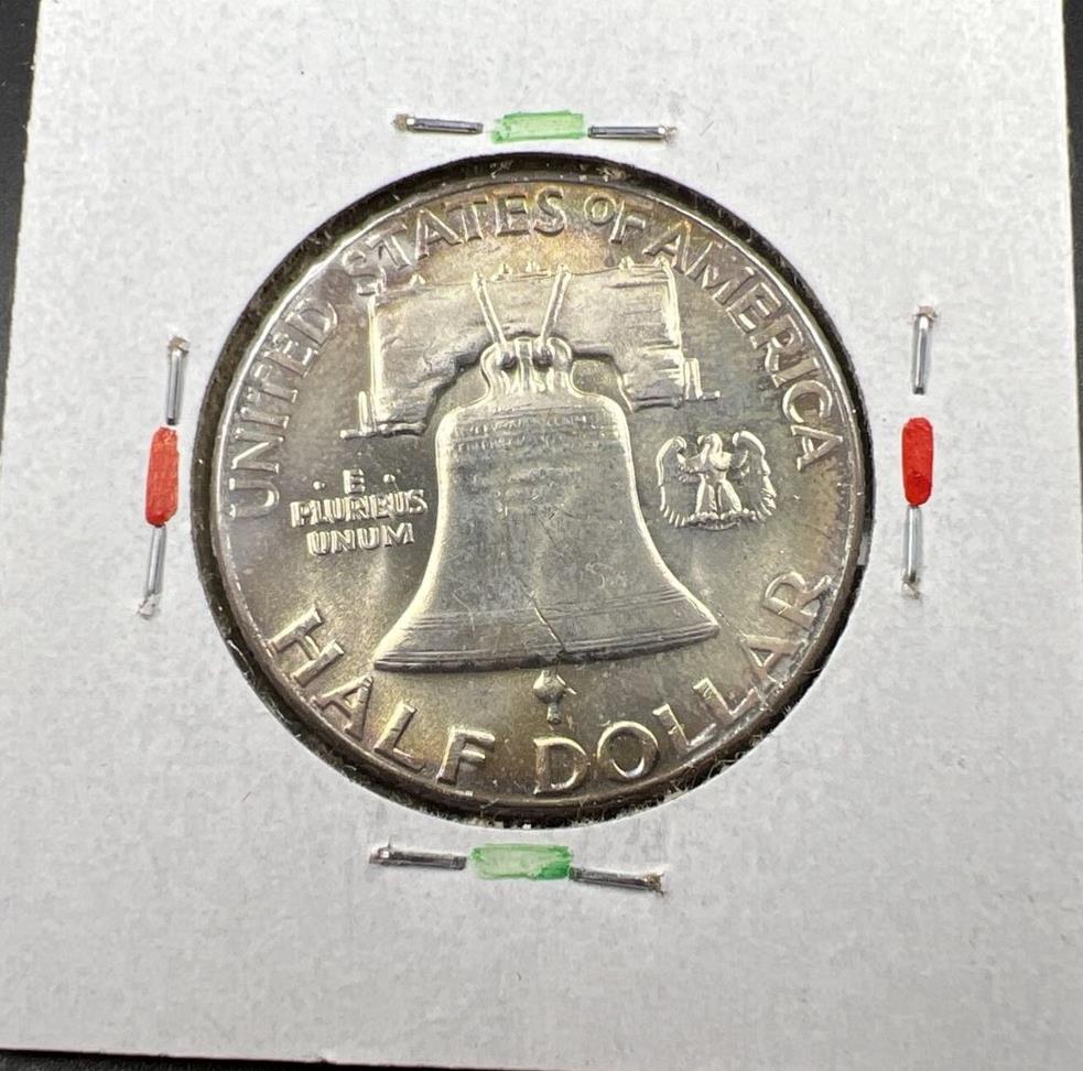 1960 P Franklin Silver Half Dollar Coin Choice BU UNCIRCULATED Nice Toning OBV