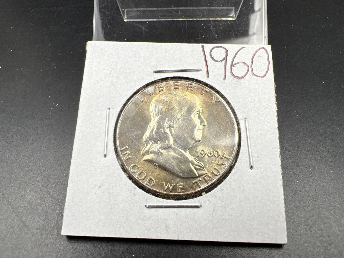 1960 P Franklin Silver Half Dollar Coin Choice BU UNCIRCULATED Nice Toning OBV