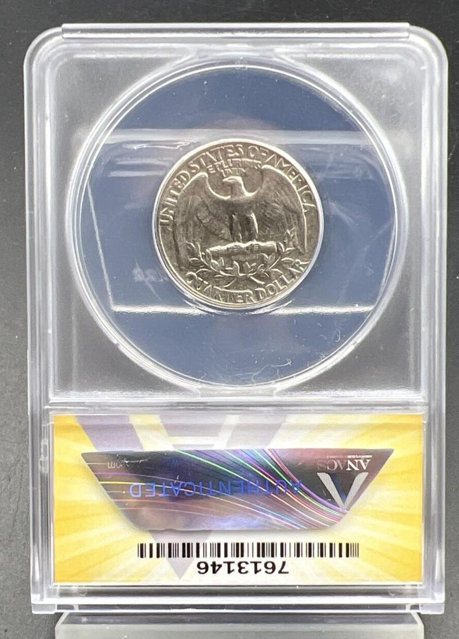 1968 D 25c Washington Quarter Variety Coin FS-801 DDR Double Die REV ANACS EF45