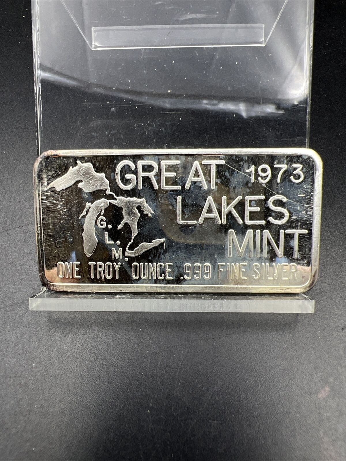 1973 Texas Rangers 150th Ann. 1 Oz Silver .999 Bar w/ Die Crack Error CH UNC