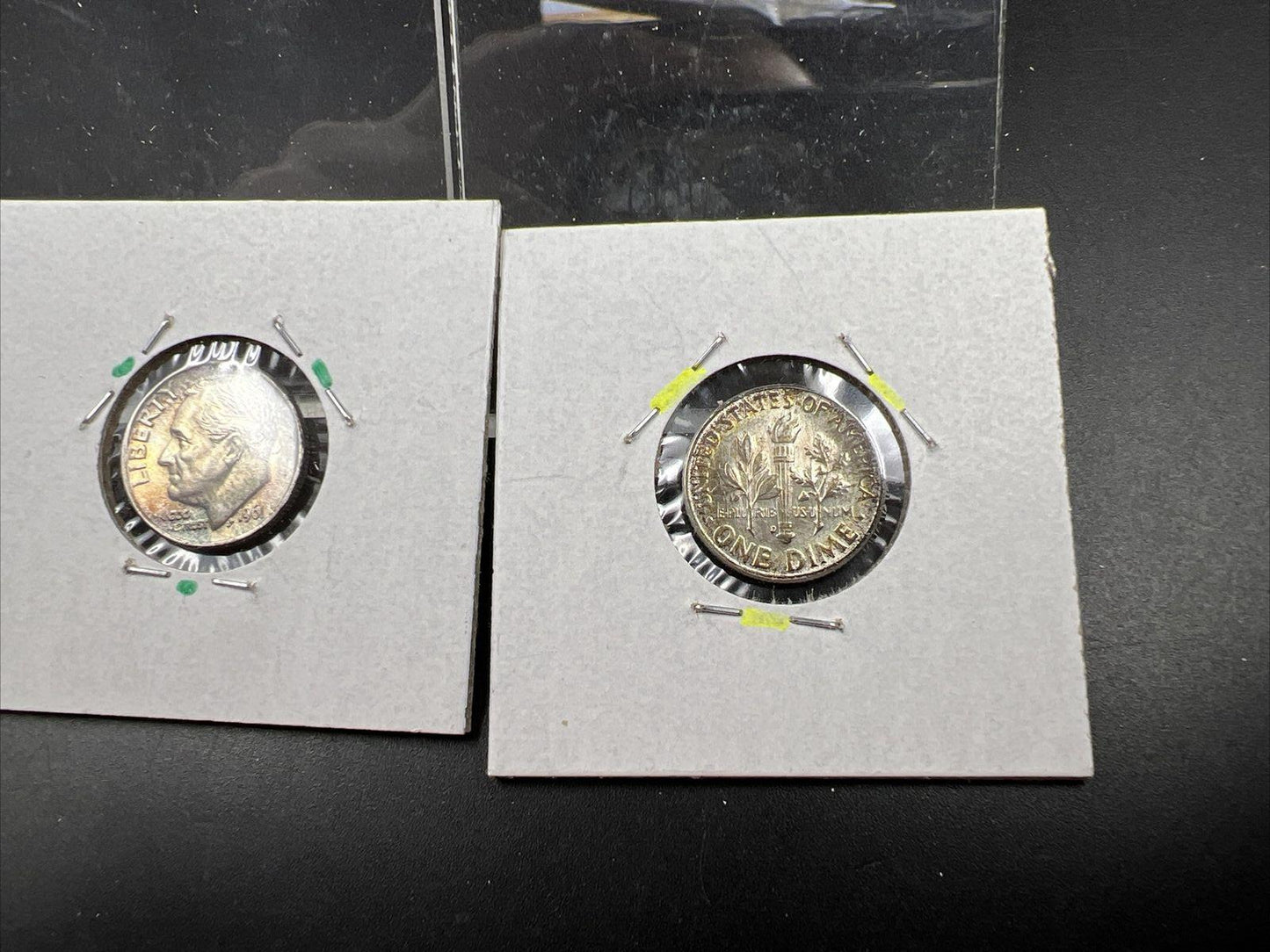 Toner Trio 3 Nice toned 1964 & 1961 Roosevelt Silver Dime Coins BU UNC