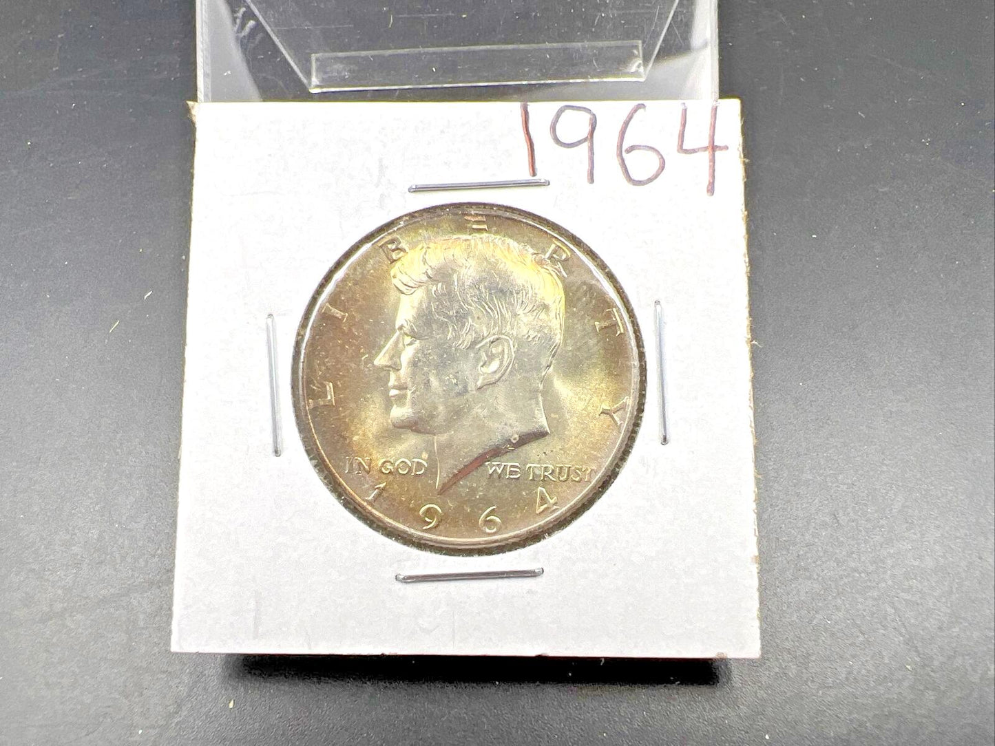 1964 P 50c Kennedy Half Dollar CH BU UNC Nice Rainbow Toning SKU#GNSQ