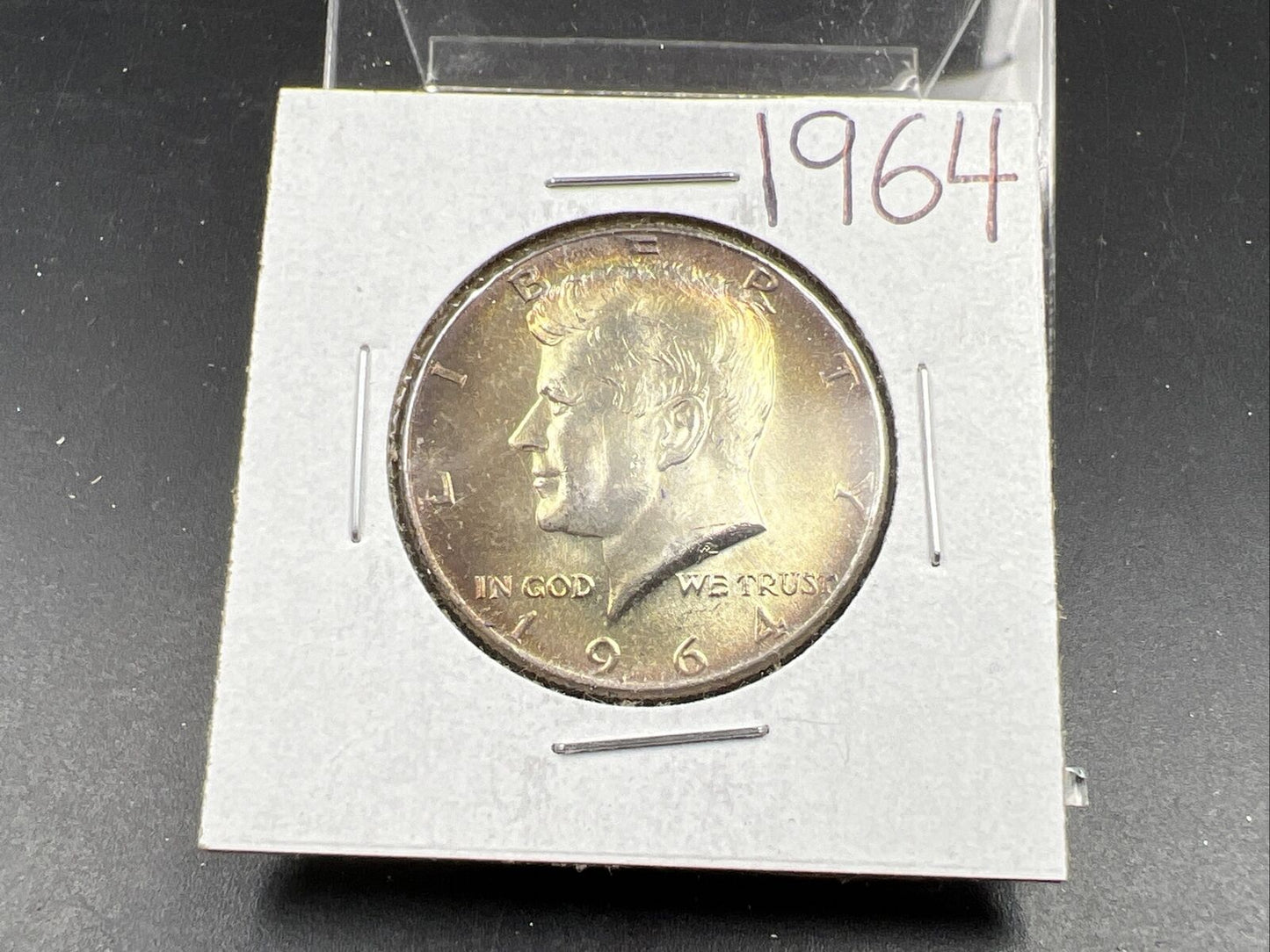 1964 P 50c Kennedy Half Dollar Gem BU UNC PQ Toning Toner SKU#PKGRY