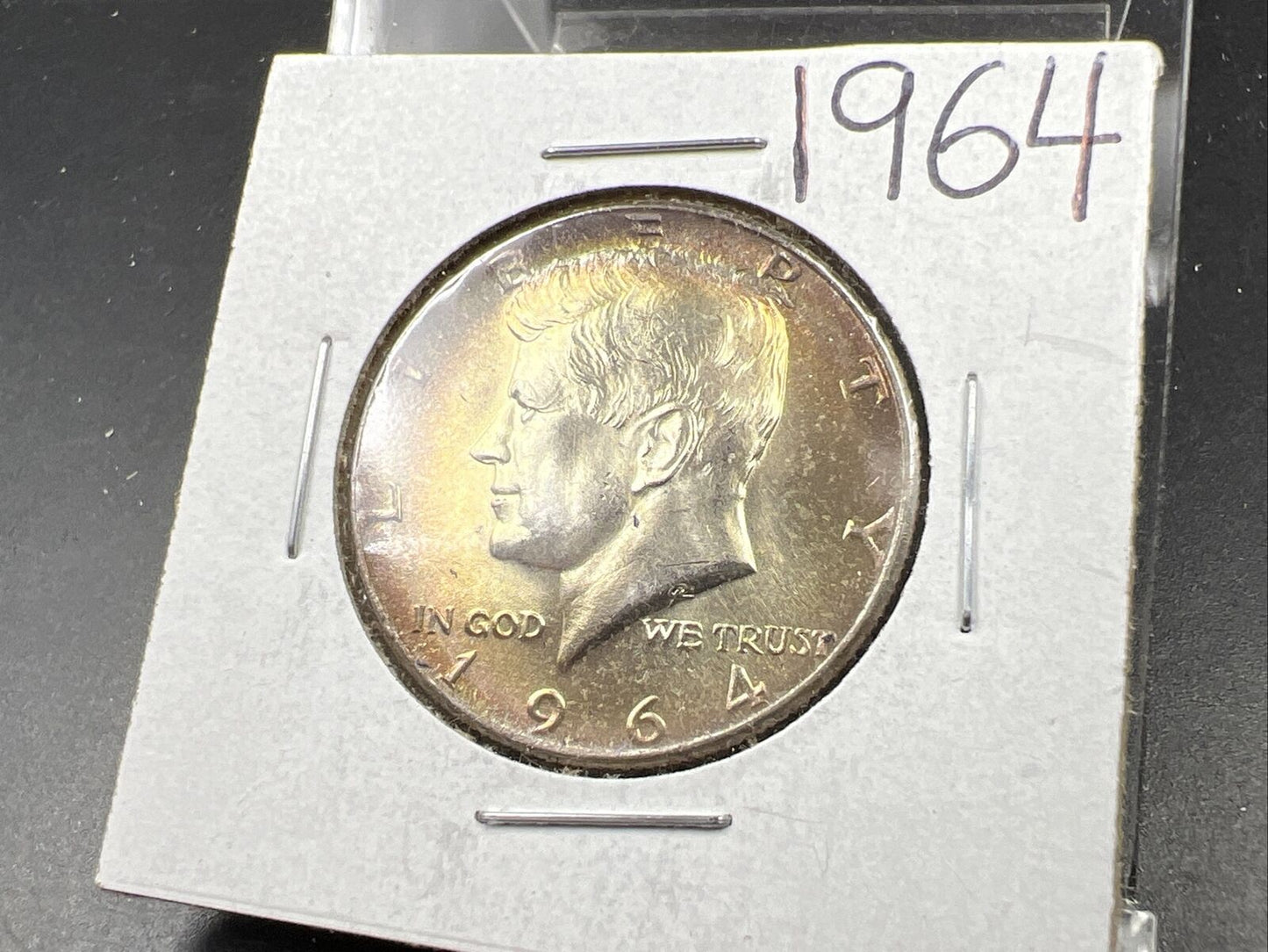 1964 P 50c Kennedy Half Dollar Gem BU UNC PQ Toning Toner SKU#PKGRY