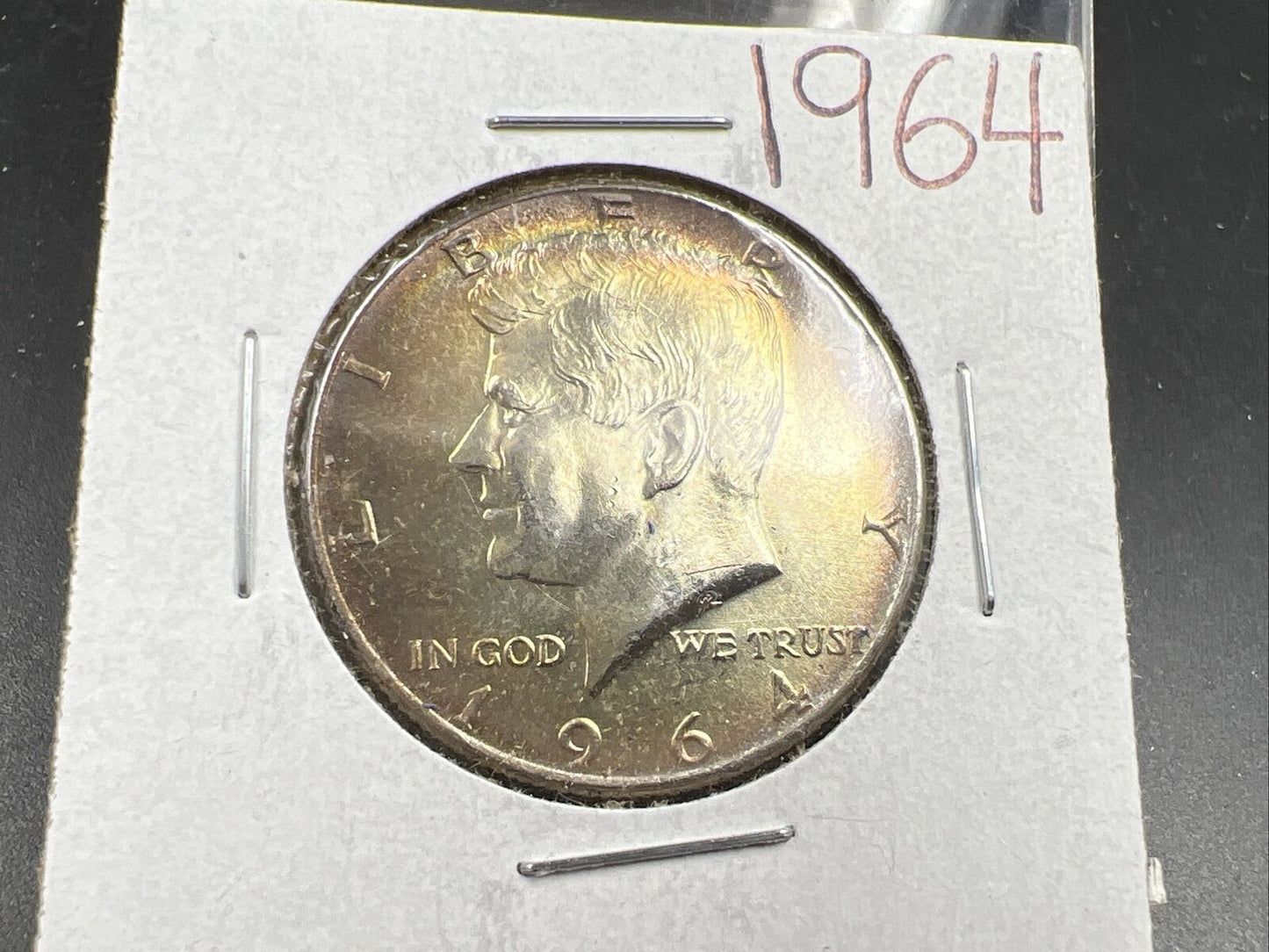 1964 P 50c Kennedy Half Dollar Gem BU UNC PQ Toning Toner SKU#PKGRY