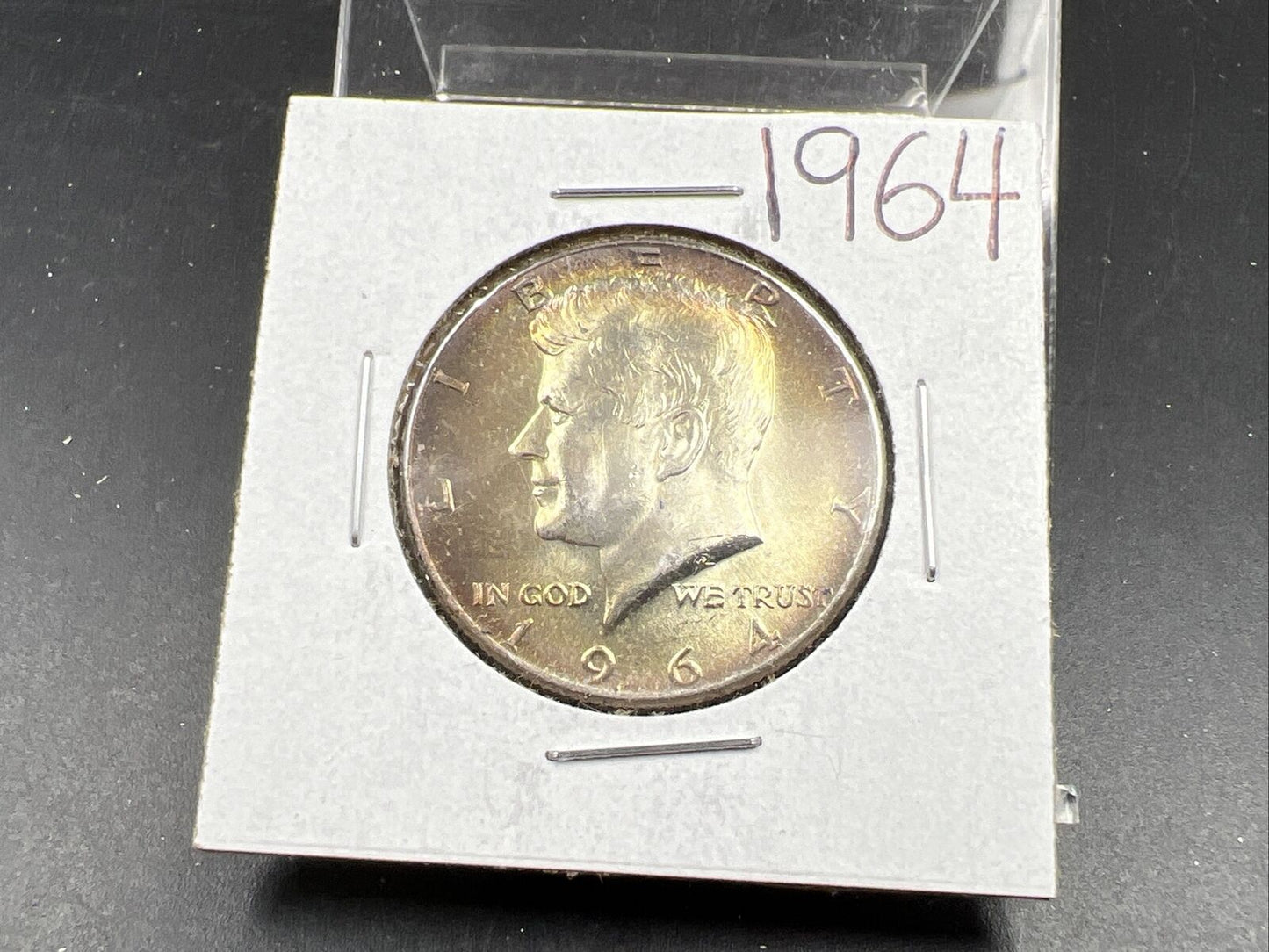 1964 P 50c Kennedy Half Dollar Gem BU UNC PQ Toning Toner SKU#PKGRY