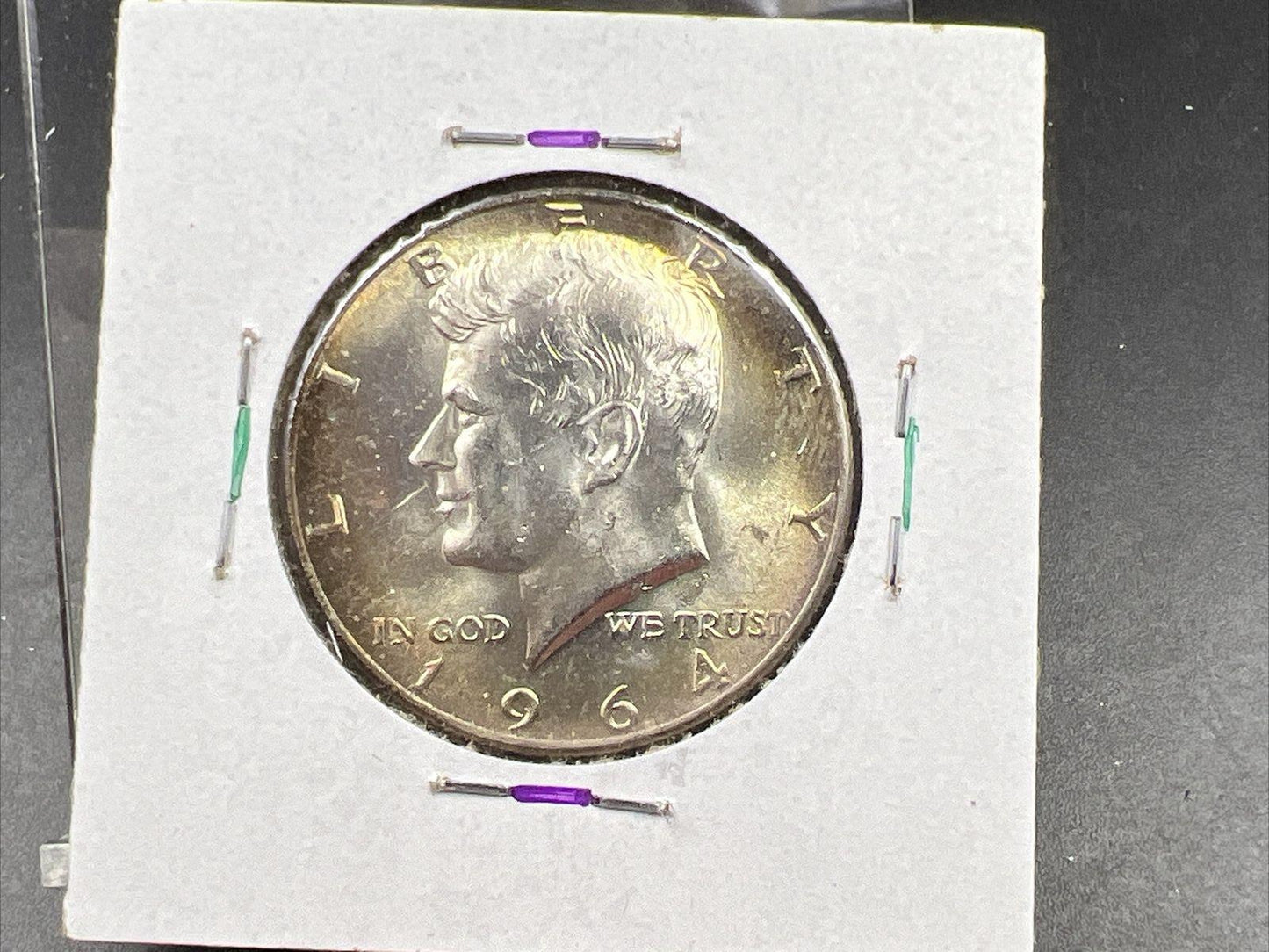 1964 P 50c Kennedy Half Dollar CH BU UNC PQ * Toning Reverse SKU#PRPCGRN