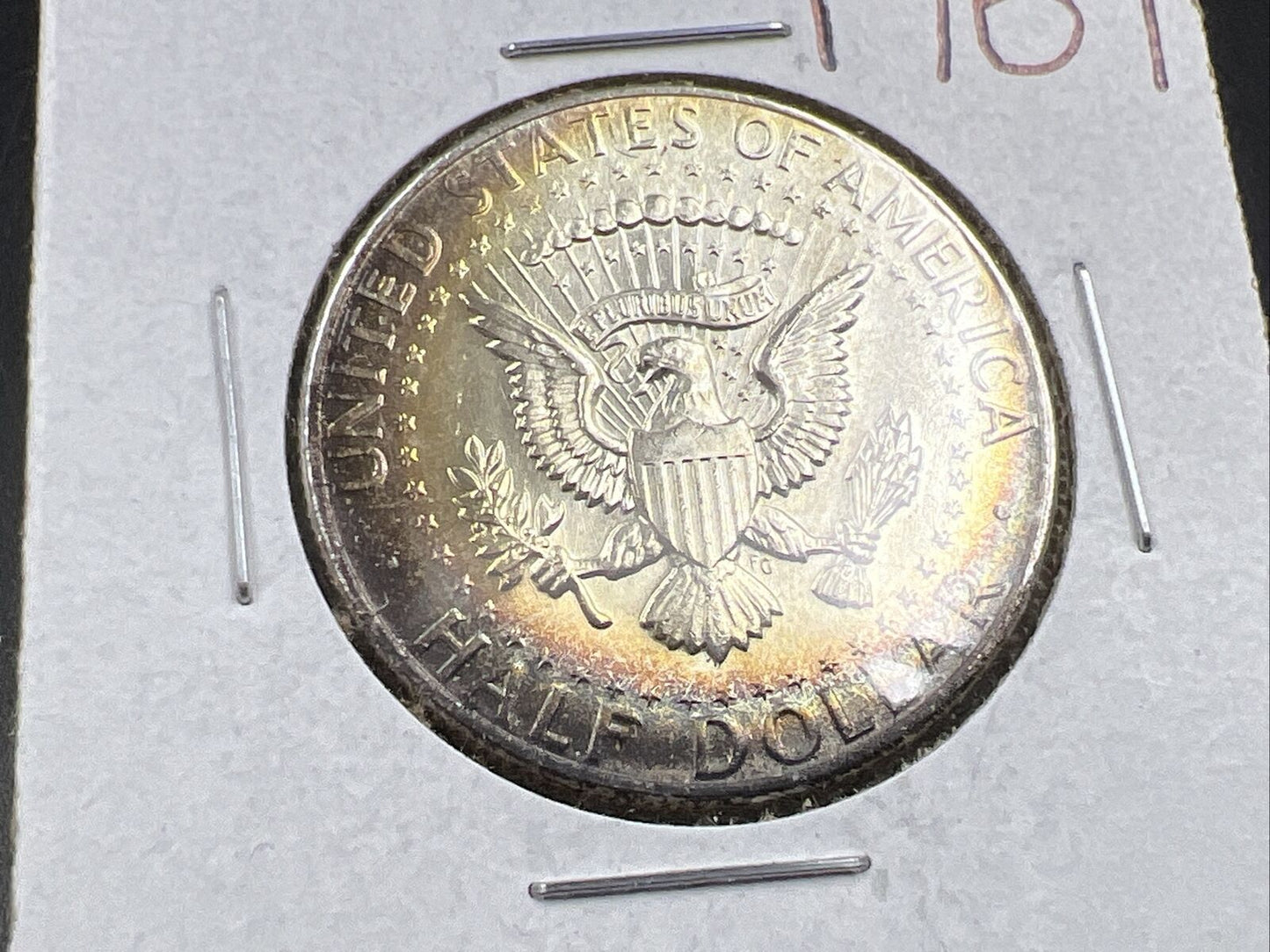 1964 P 50c Kennedy Half Dollar CH BU UNC PQ * Toning Reverse SKU#PRPCGRN