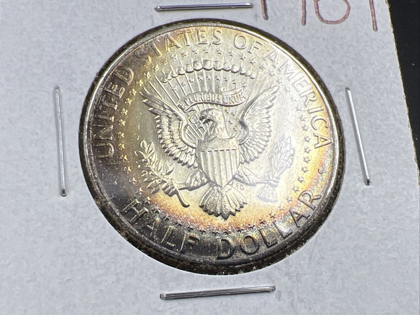 1964 P 50c Kennedy Half Dollar CH BU UNC PQ * Toning Reverse SKU#PRPCGRN