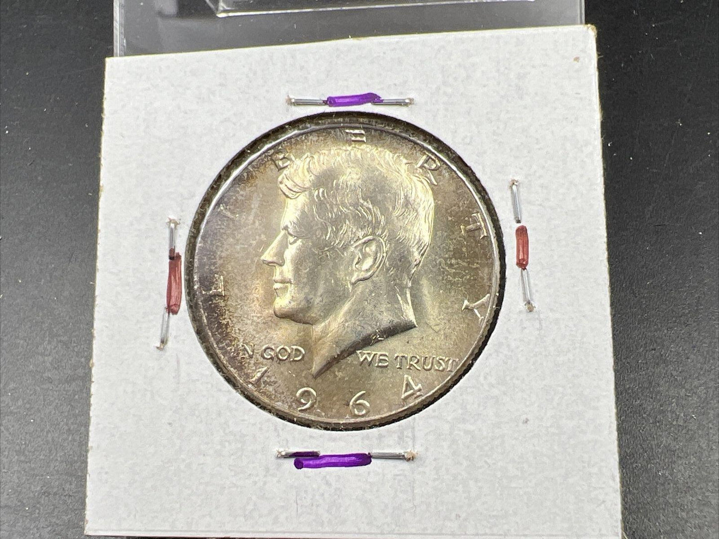 1964 P 50c Kennedy Half Dollar CH BU UNC Rainbow Toning Reverse SKU#BNPRP