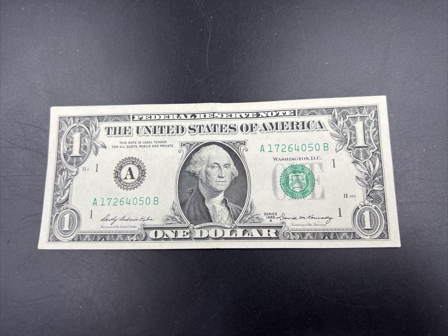 1969 A $1 One Dollar FRN Federal Reserve Note Choice XF EF Circulated