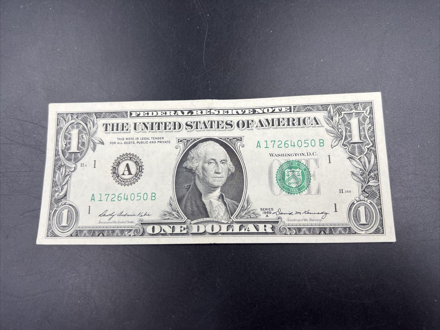 1969 A $1 One Dollar FRN Federal Reserve Note Choice XF EF Circulated