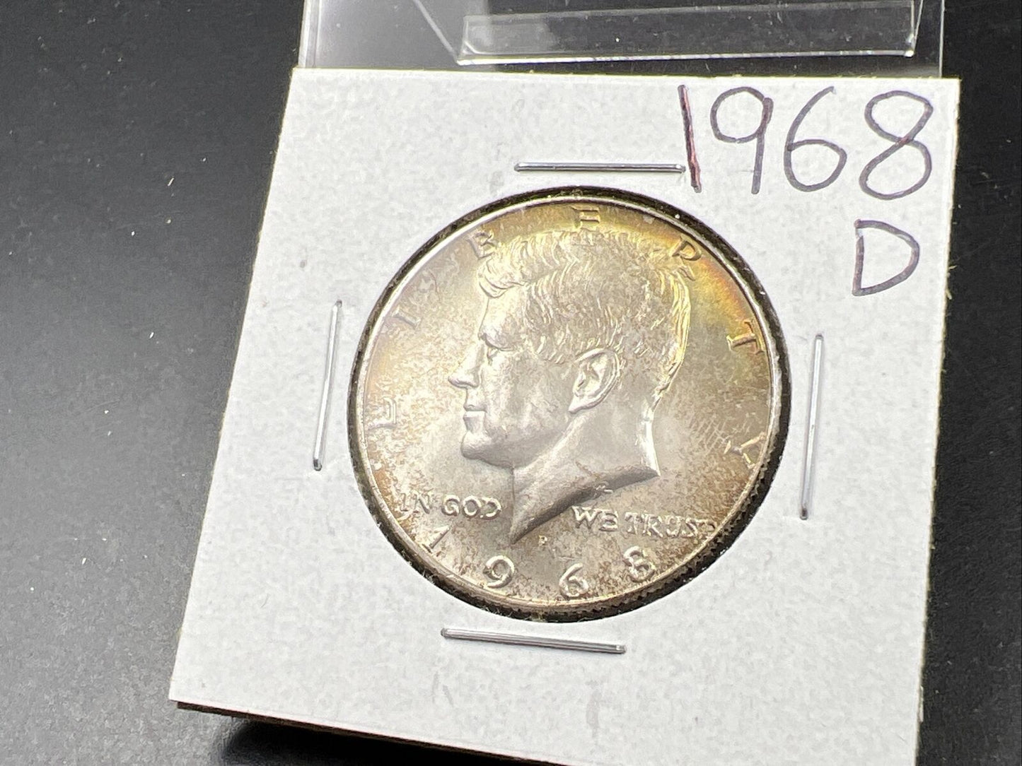 1968 D 50c Kennedy Silver Half Dollar CH BU Nice Original Amber Toning Toner #GR