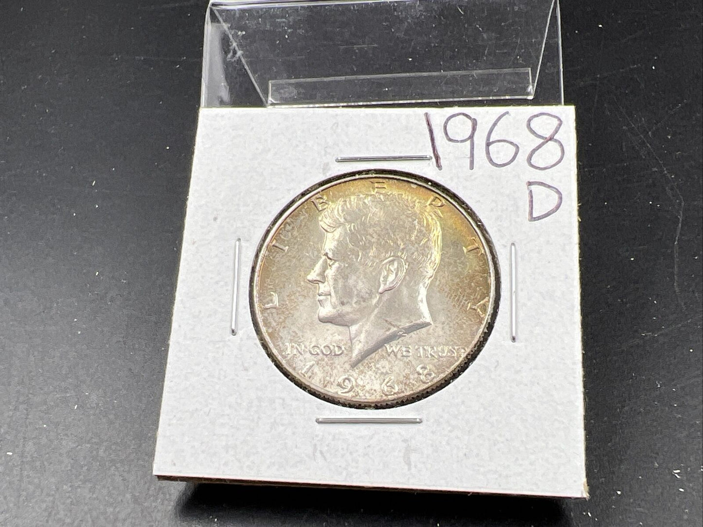 1968 D 50c Kennedy Silver Half Dollar CH BU Nice Original Amber Toning Toner #GR