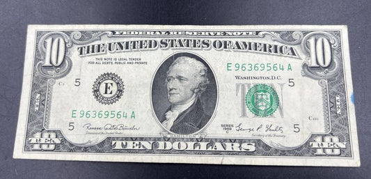 1969 C $10 FRN Federal Reserve Note Choice Fine Circ