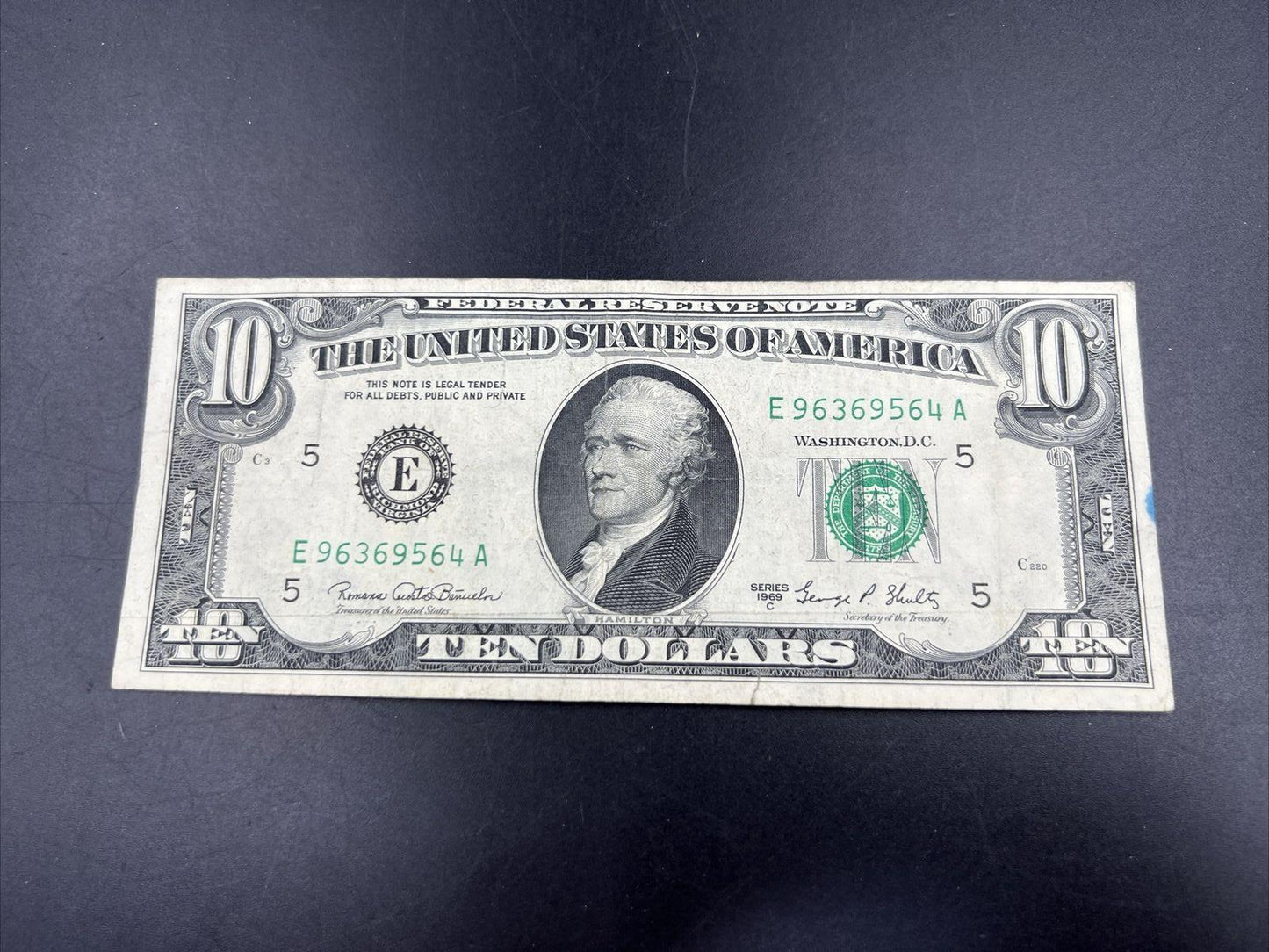 1969 C $10 FRN Federal Reserve Note Choice Fine Circ