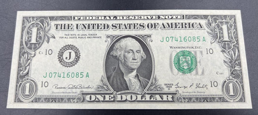 1969 D $1 One Dollar FRN Federal Reserve Note Choice Unc Bill #085