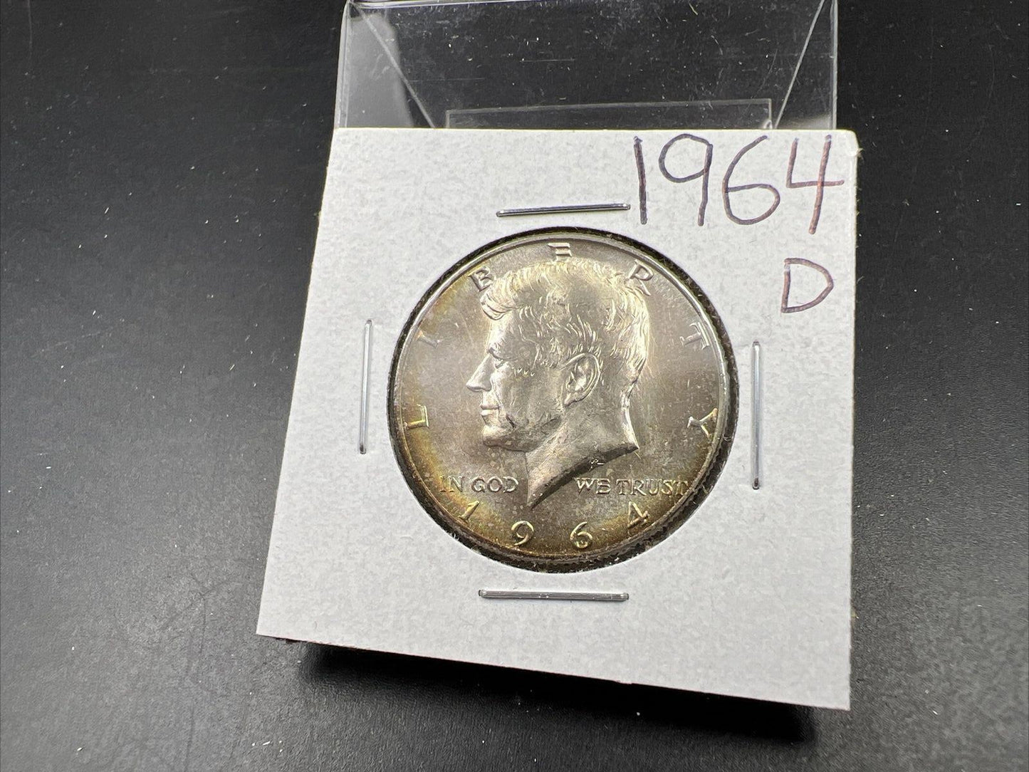 1964 D 50c Kennedy Silver Half Dollar Gem BU UNC Nice Toning Denver Mint #RedSQ