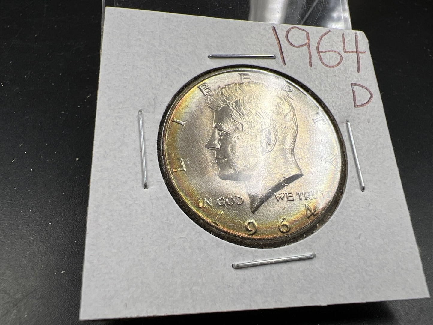 1964 D 50c Kennedy Silver Half Dollar Gem BU UNC Nice Toning Denver Mint #RedSQ