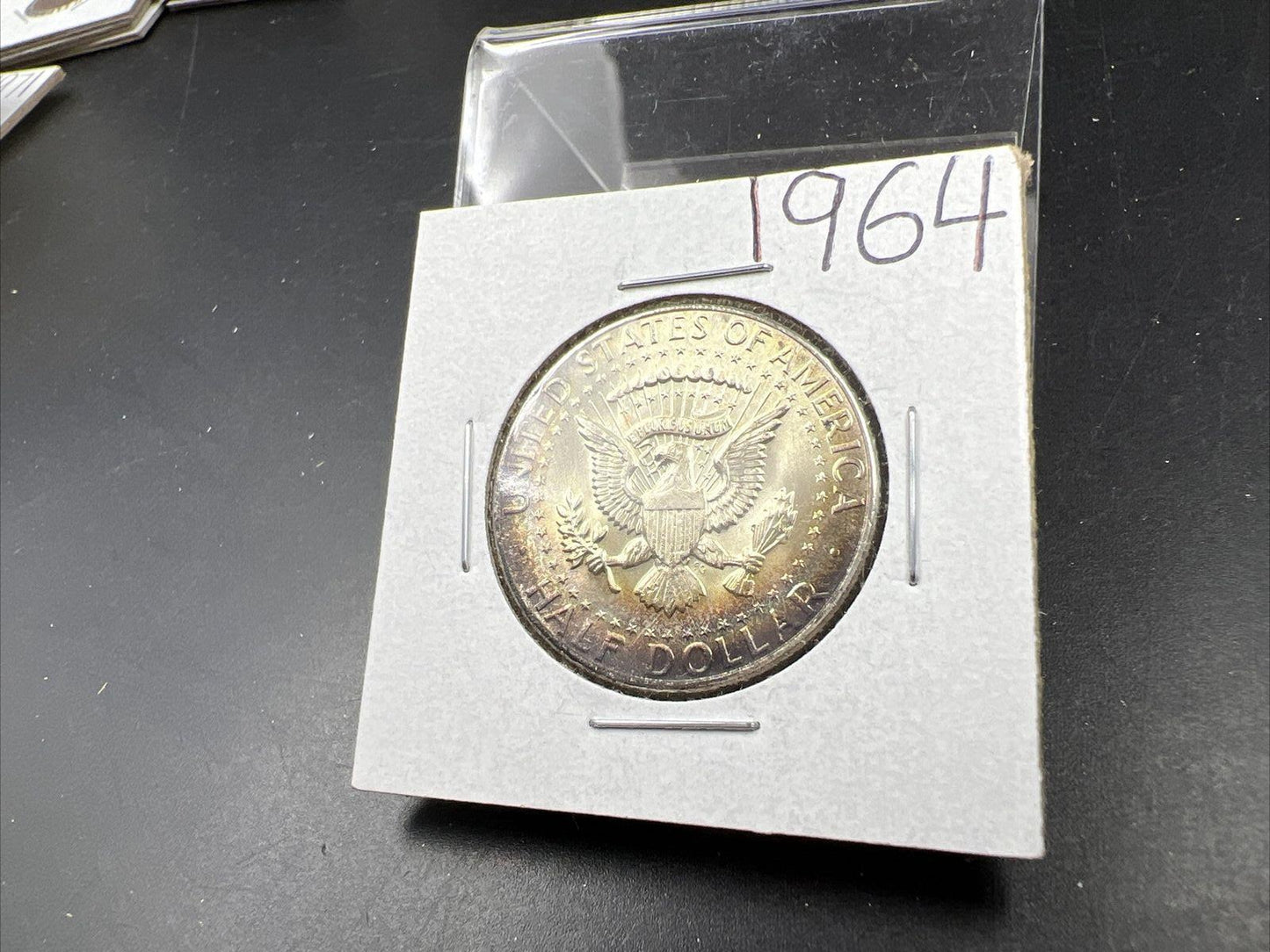 1964 P 50c Kennedy Half Dollar CH BU UNC PQ Nice Rainbow Toning SKU#ORNG