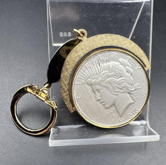 1923 $1 Peace Silver Dollar Coin in Keychain Stylish