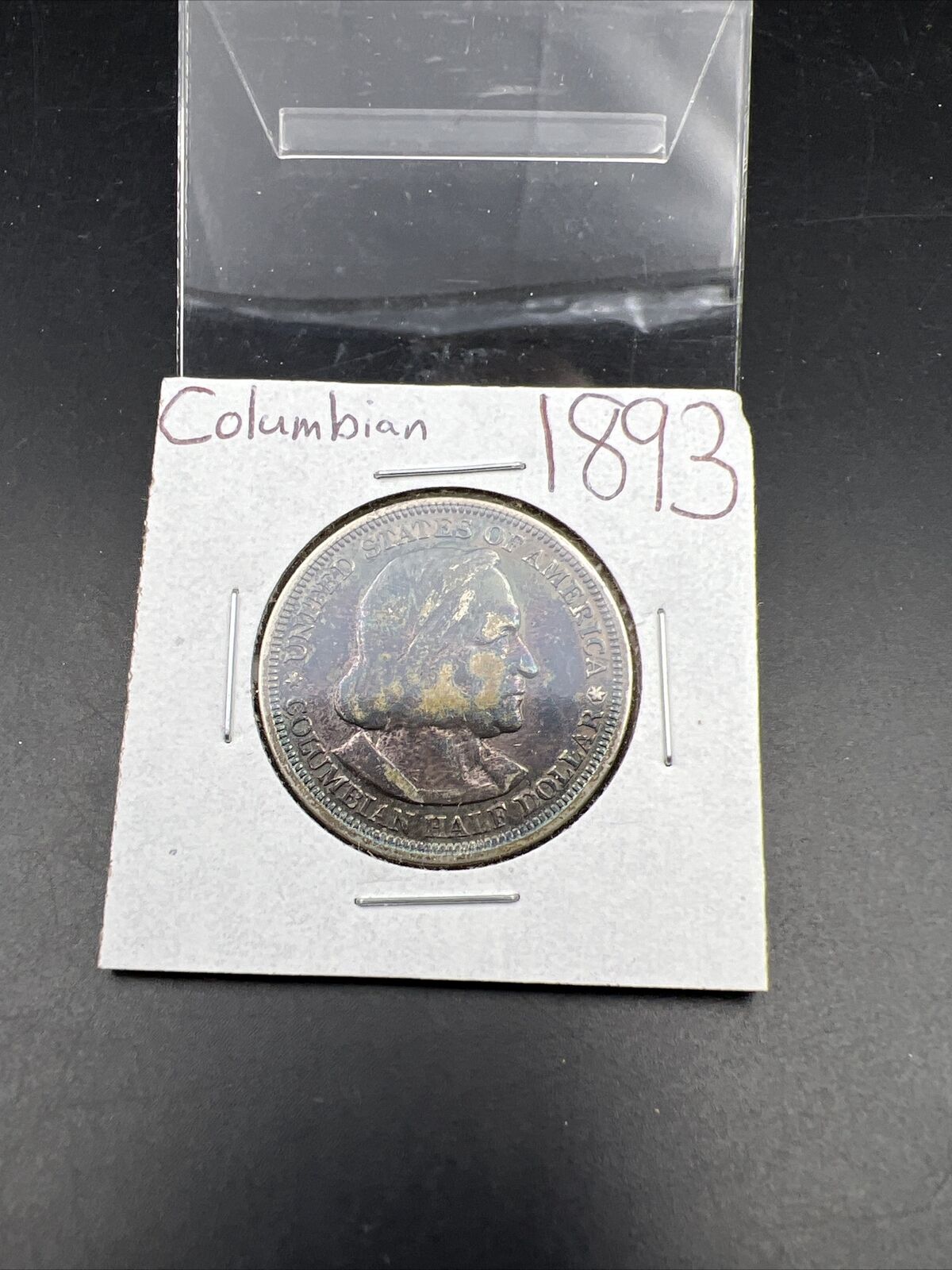 1893 Columbian Classic Commemorative Silver 50c Half Dollar Coin VF Toned Toner