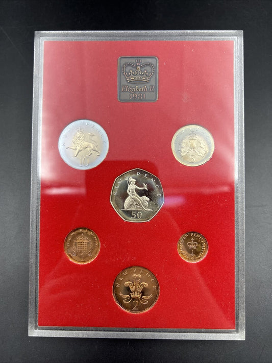 United Kingdom 1981 Six 6 Coin Proof Set No Box Neat Toning Toners Great Britain