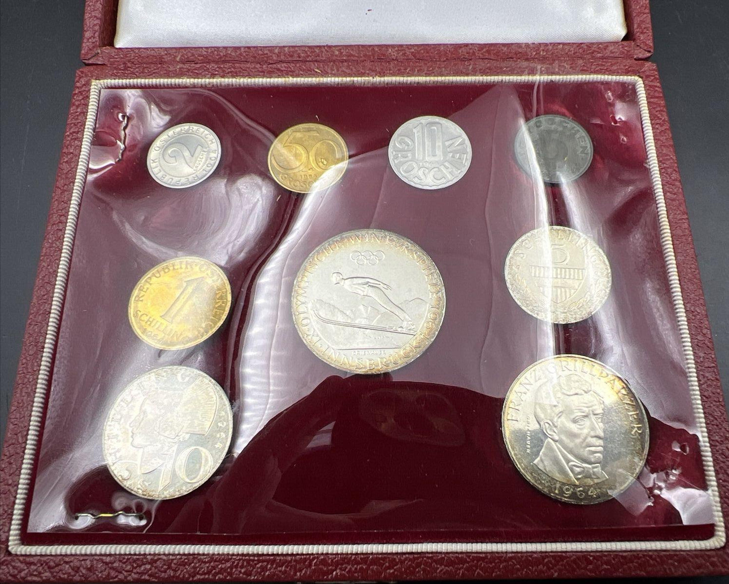 1964 Austria Winter Olympics 9 Coin Proof Set in Box