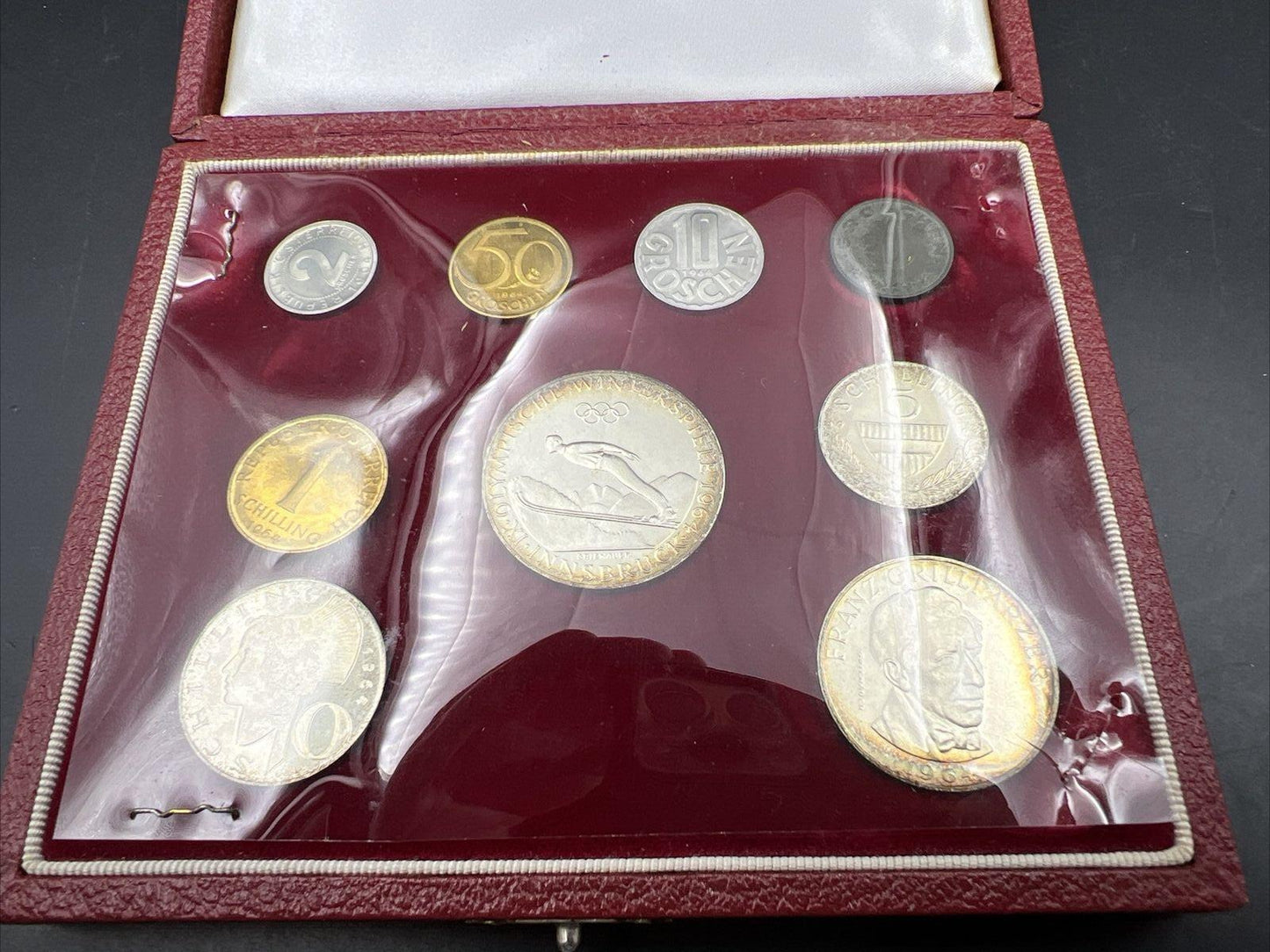 1964 Austria Winter Olympics 9 Coin Proof Set in Box