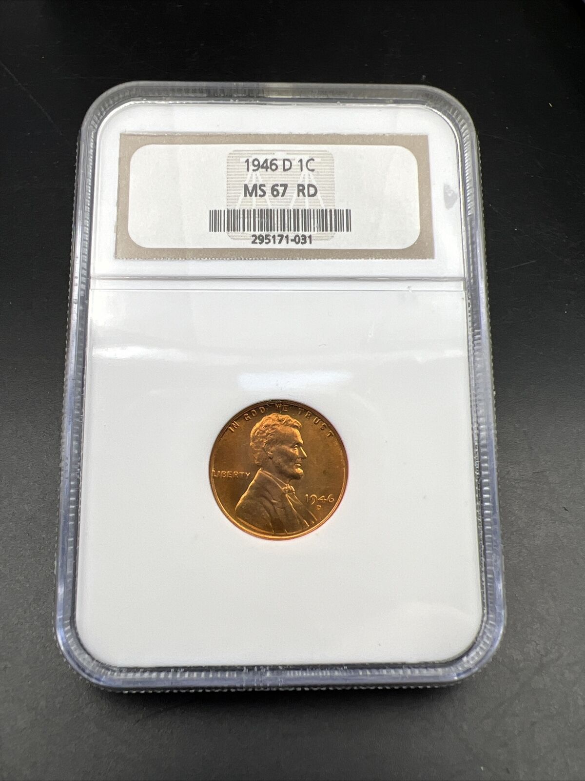 1946 D Lincoln Wheat Cent Penny Coin NGC MS67 RD #031