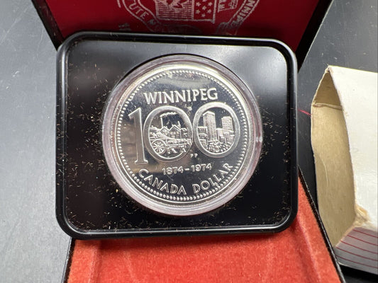 1974 Canada Winnipeg 100th Anniversary 50% Silver Dollar Coin