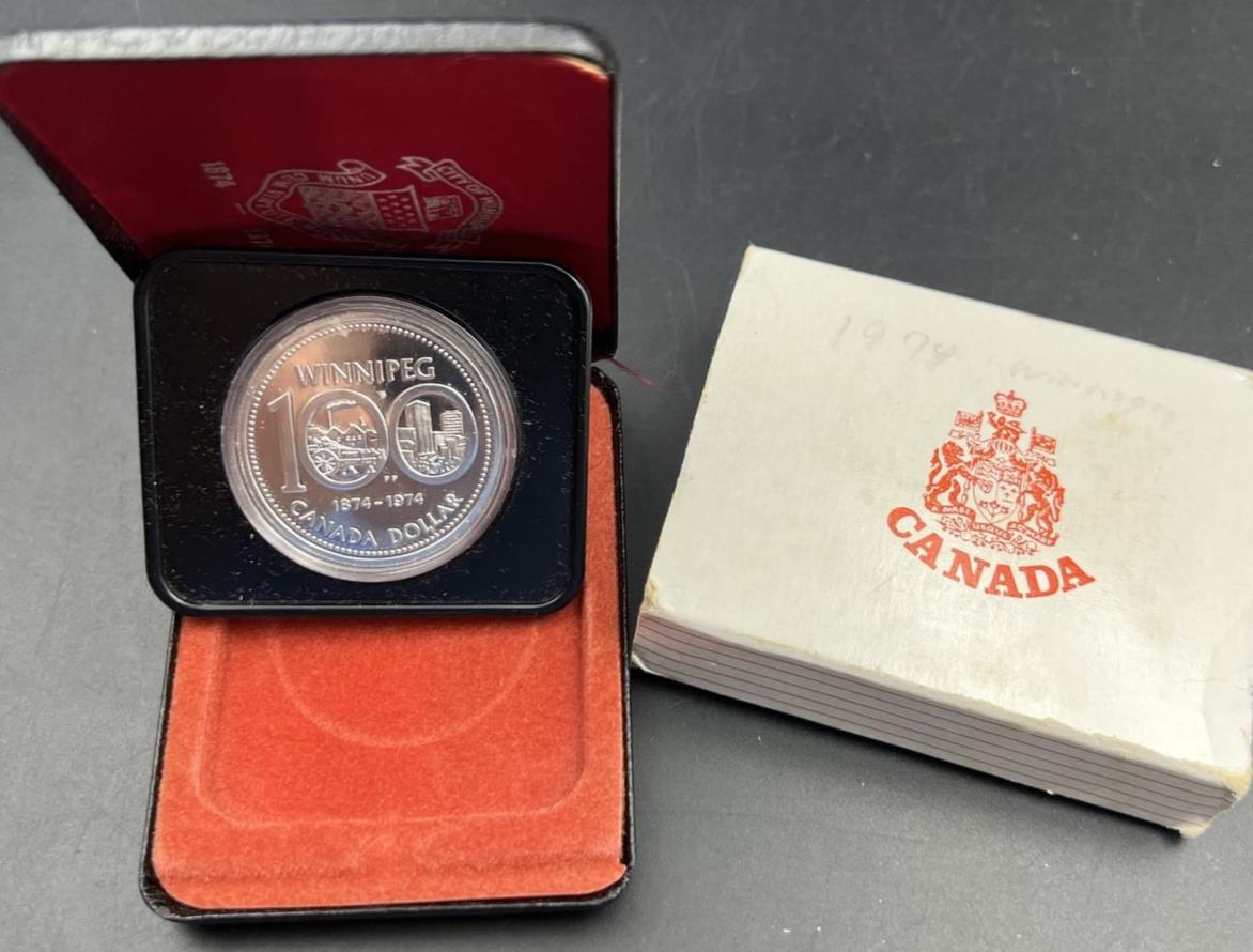 1974 Canada Winnipeg 100th Anniversary 50% Silver Dollar Coin