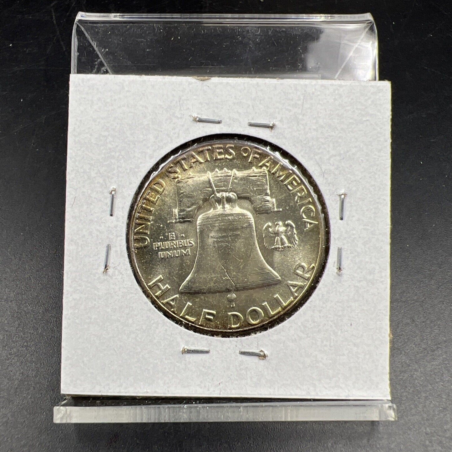 1963 P 50c Franklin Silver Half Dollar Coin Neat Toning Toner CH BU UNC