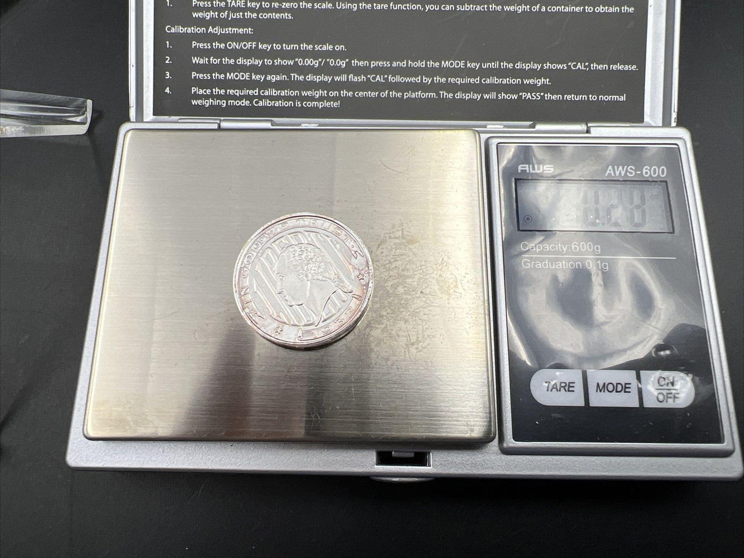 1/4 Oz .999 Fine Silver Washington Quarter Pattern Tribute Thomas Cremona