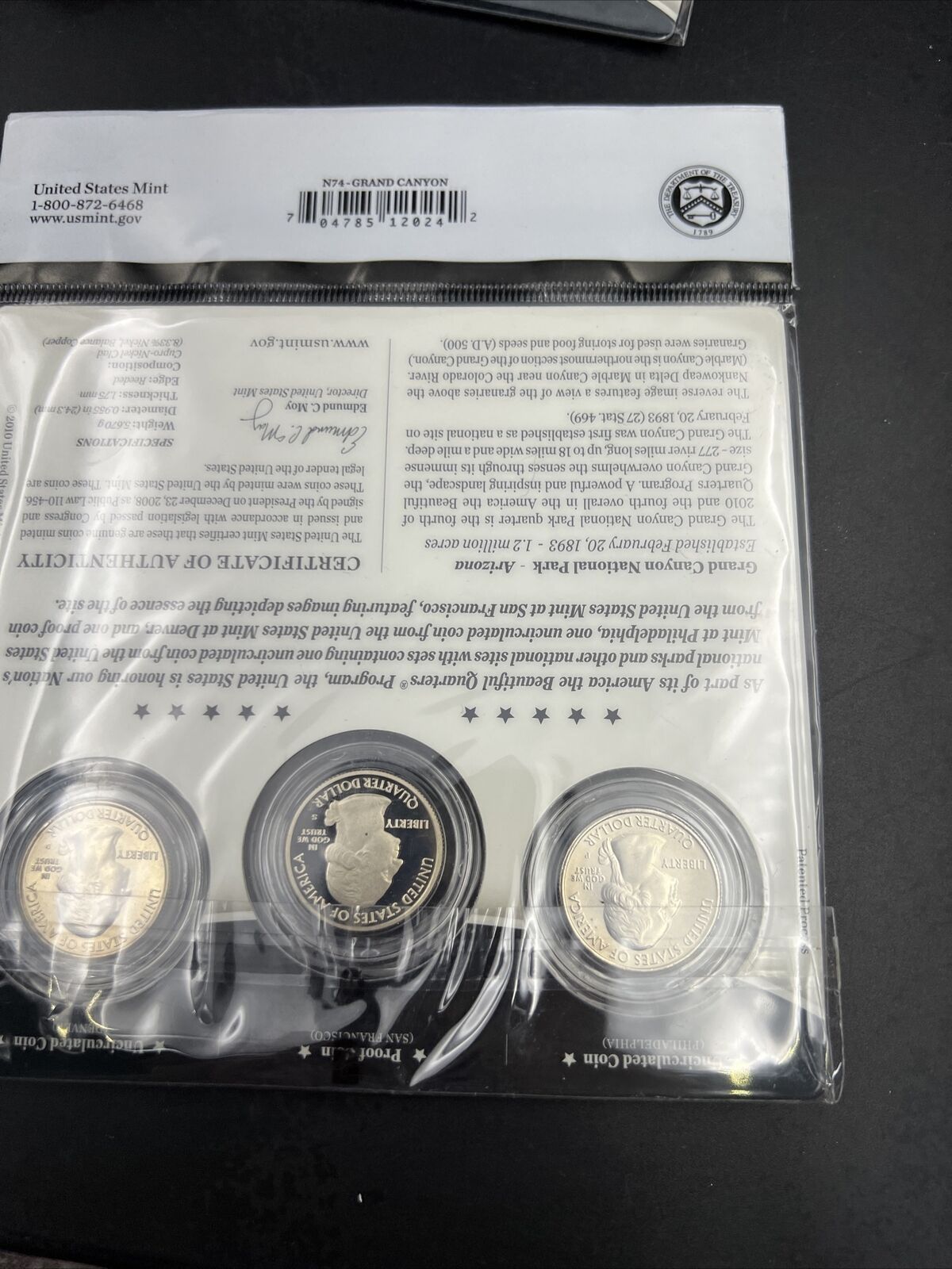 2010 Grand Canyon 3 Coin P D S Business Proof ATB Quarter Set US Mint OGP Sealed