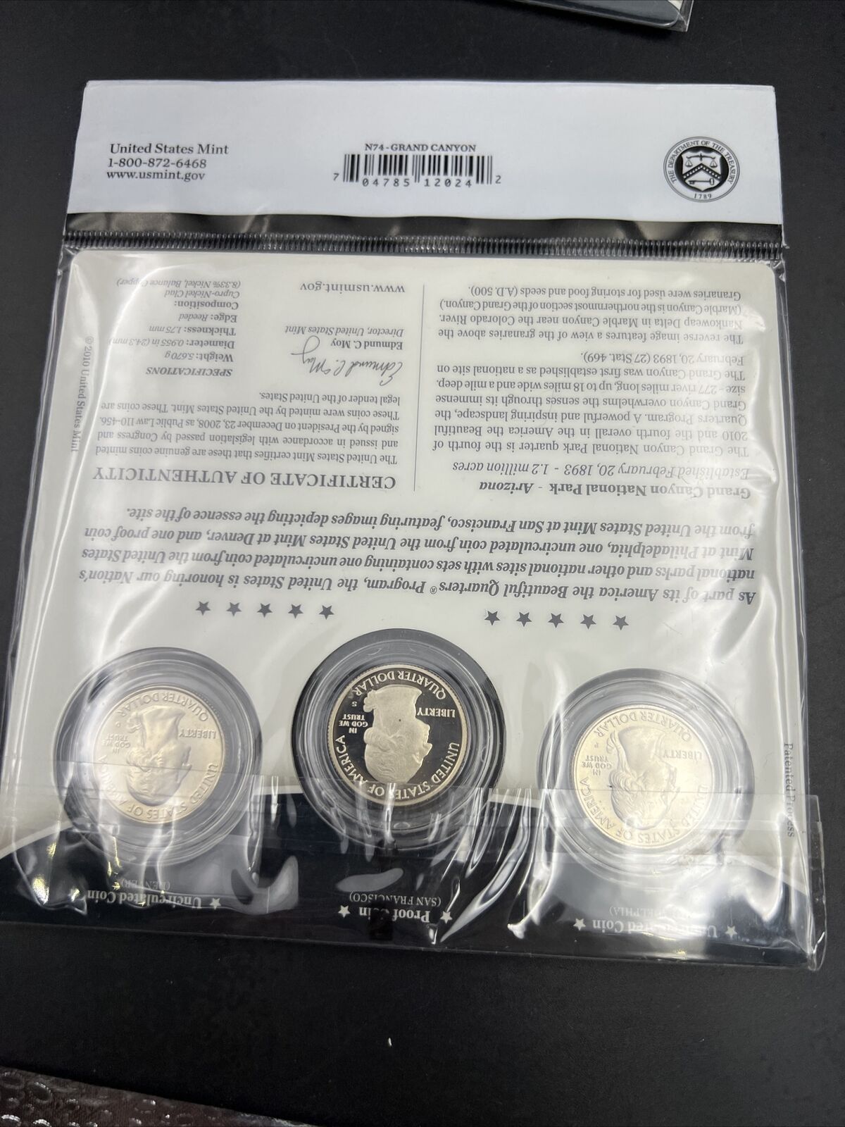 2010 Grand Canyon 3 Coin P D S Business Proof ATB Quarter Set US Mint OGP Sealed