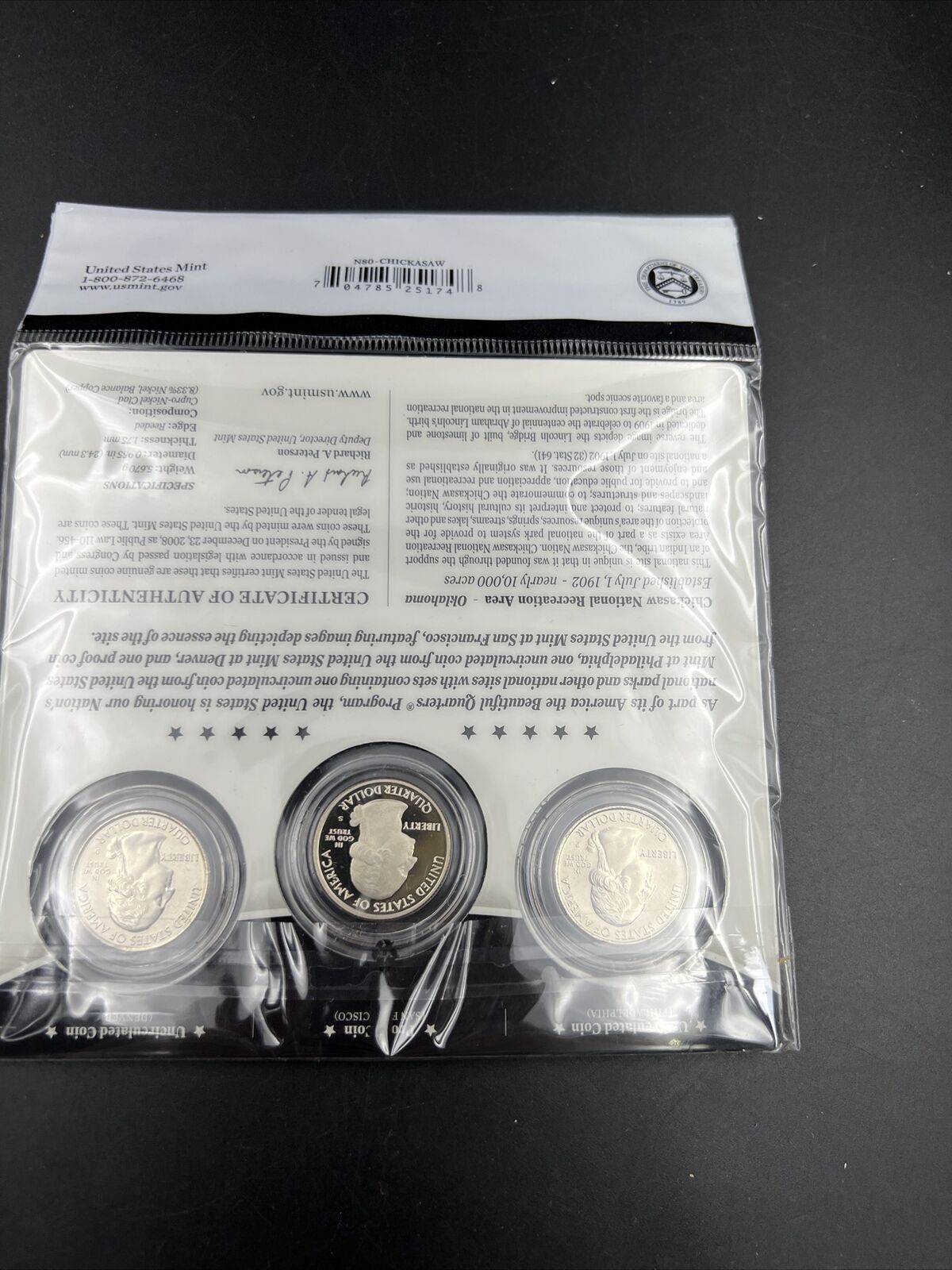 2011 Chickasaw 3 Coin P D S Business Proof ATB Quarter Set US Mint OGP Sealed #A