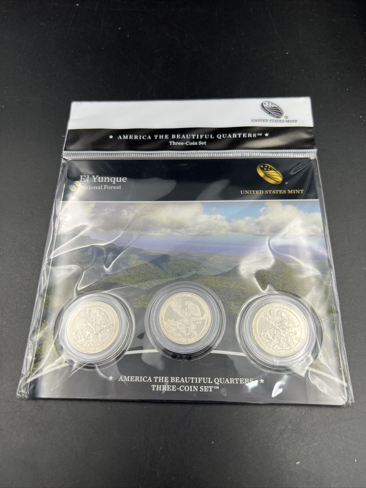 2012 El Yunque 3 Coin P D S Business Proof ATB Quarter Set US Mint OGP Sealed #A