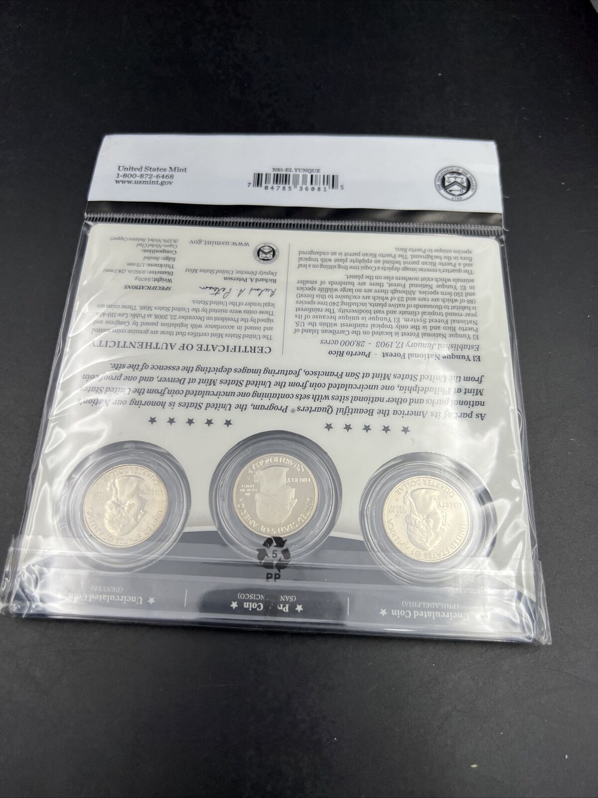 2012 El Yunque 3 Coin P D S Business Proof ATB Quarter Set US Mint OGP Sealed #A