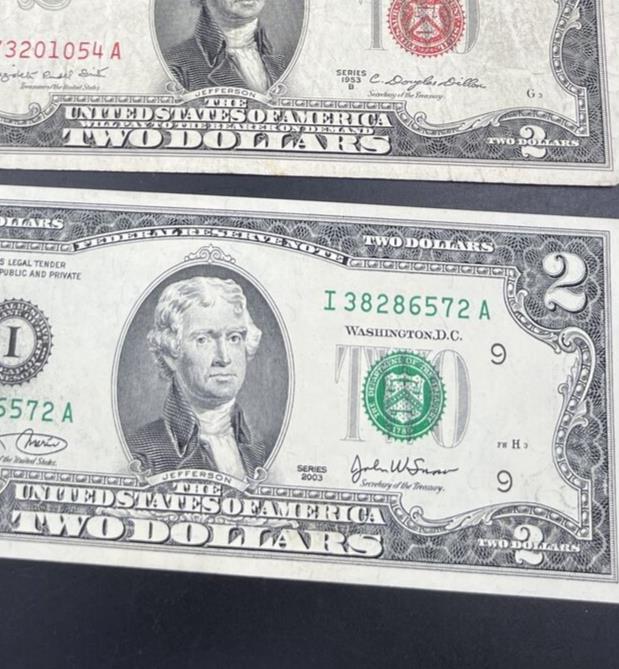 4 Note $2 Two Dollar Bill Collector's Set Years 1953 1976 2003 Circ & 2013 UNC