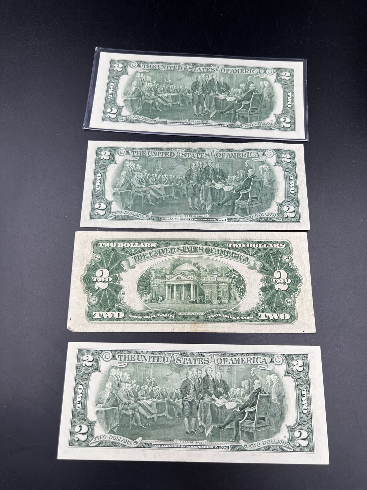 4 Note $2 Two Dollar Bill Collector's Set Years 1953 1976 2003 Circ & 2013 UNC