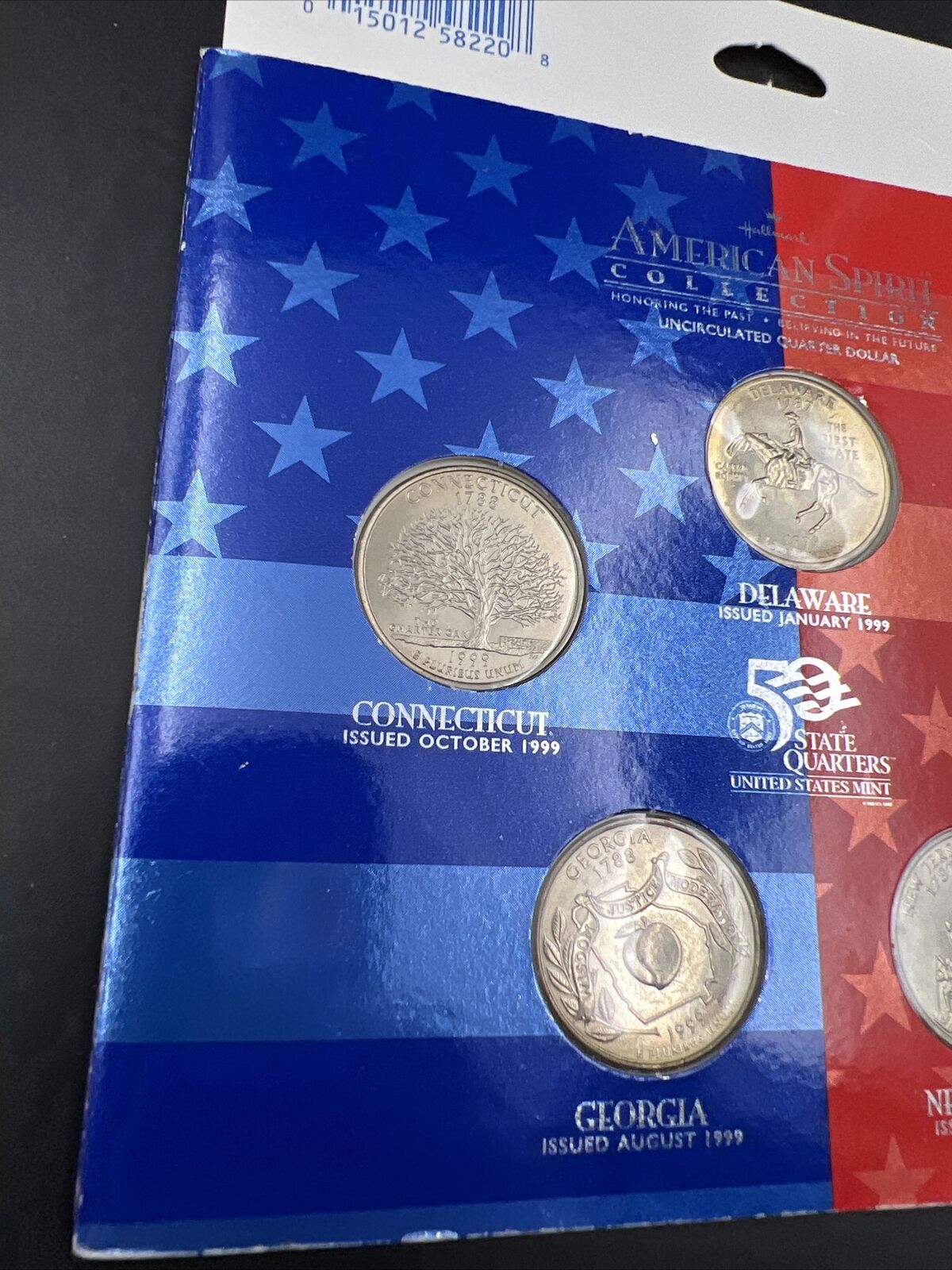 American Spirit 1999 State Quarter 5 BU UNC Coin Set in Gift Card Hallmark