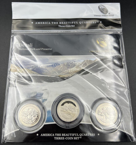 2012 Denali 3 Coin P D S Business & Proof ATB Quarter Set US Mint OGP Sealed