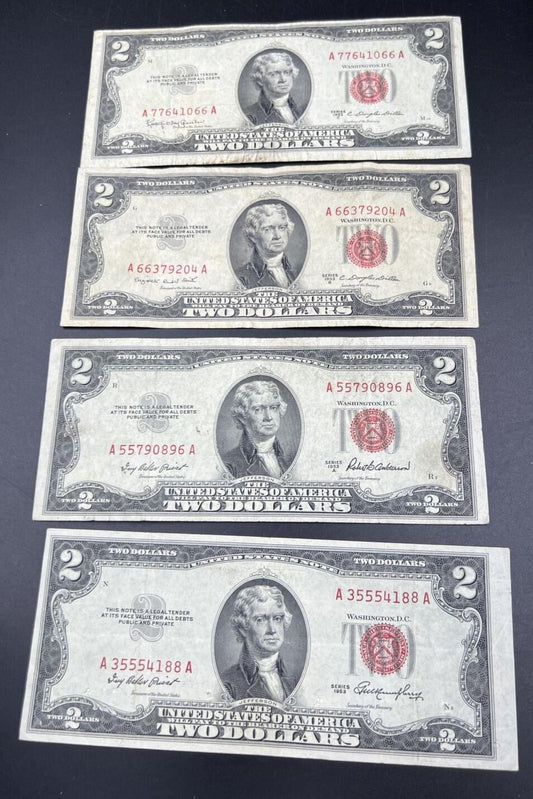 1953 + ABC & 4 $2 Note US Legal Tender Letter Set of Five Notes VG+ #168