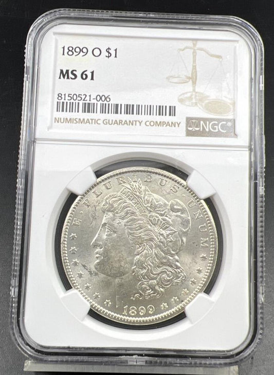 1899 O $1 Morgan silver Dollar Coin BU UNC NGC Ms61 graded