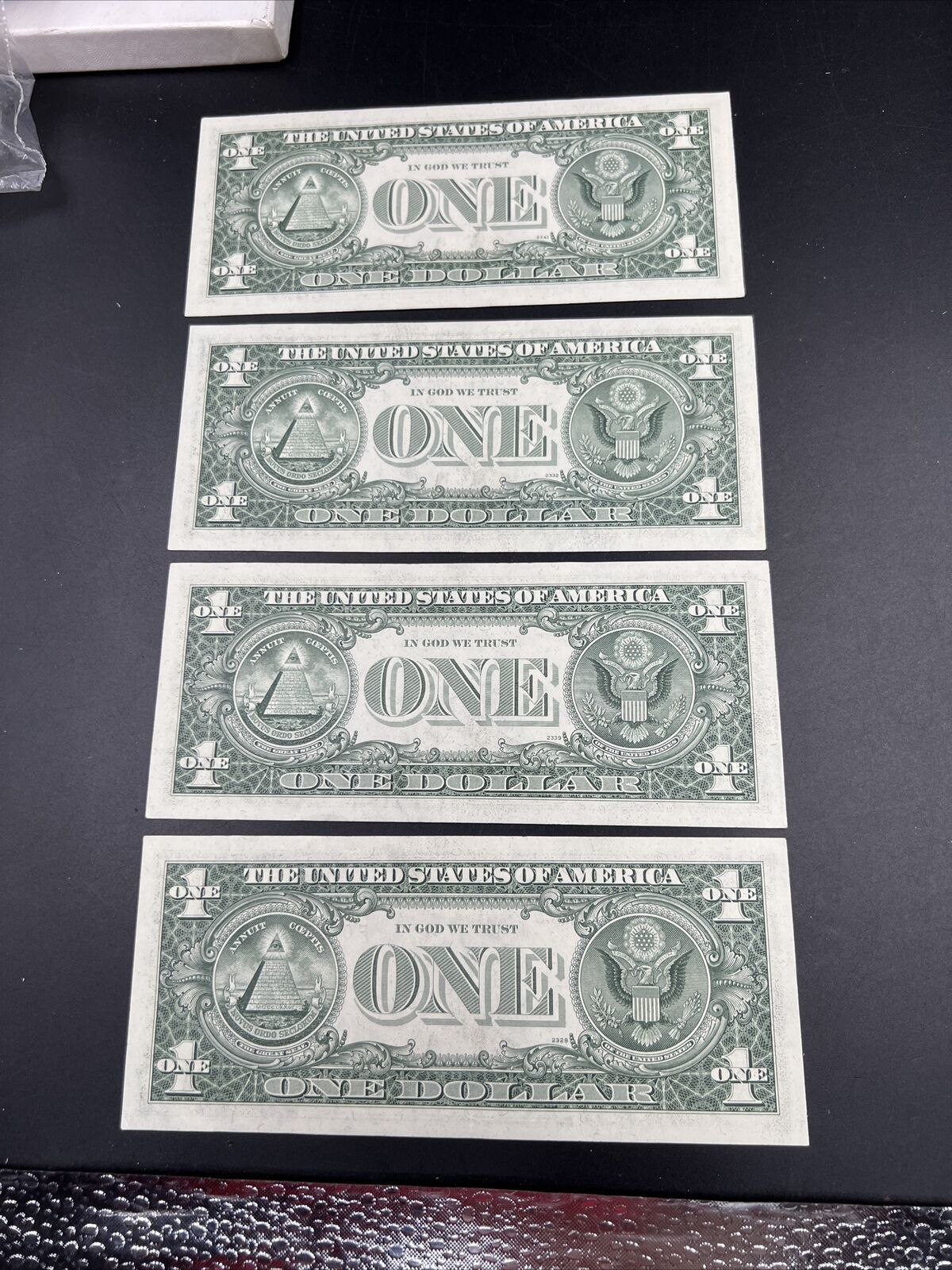 Lot of 4 Consecutive 1977 $1 FRN Federal Reserve Notes CH UNC #414