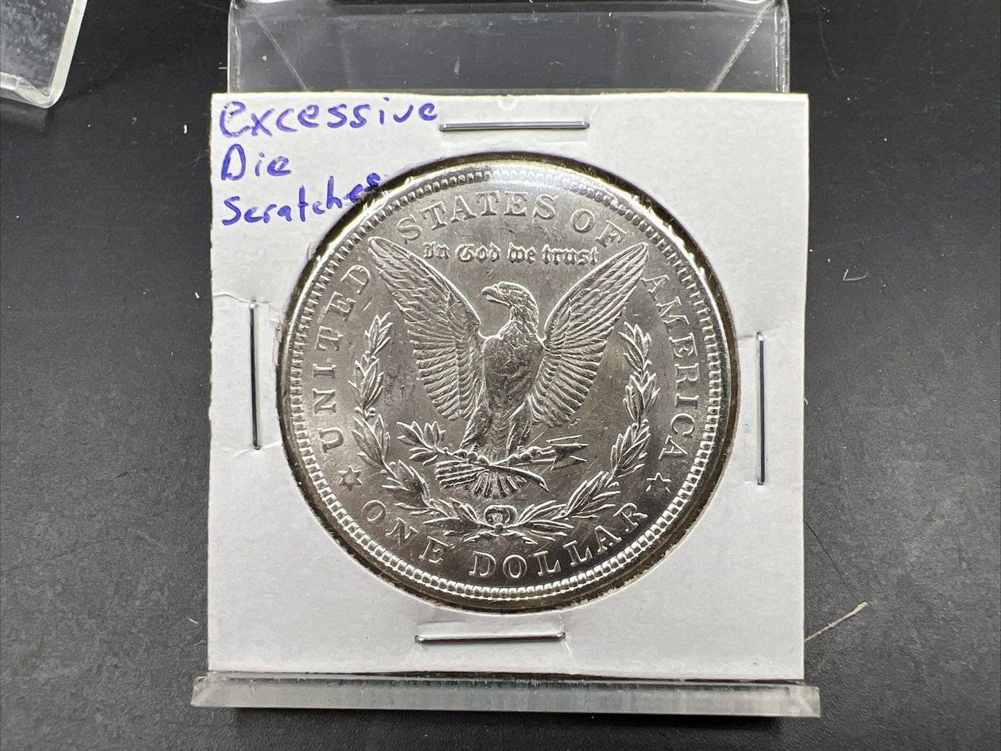 1921 $1 Morgan silver Dollar Coin Choice AU About UNC Rusty & Scratched Die REV