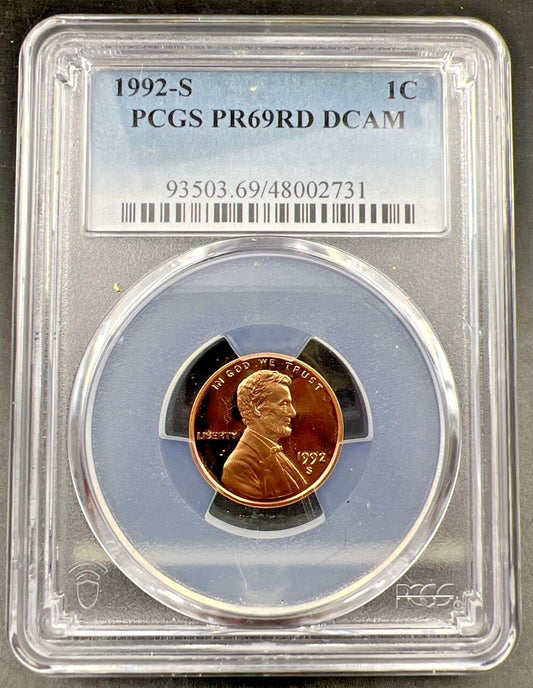 1992 S 1c Lincoln Memorial Cent Coin PCGS PR69 DCAM