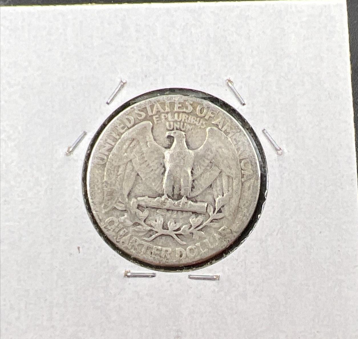 1945 P 25c Washington Quarter Coin Choice AU About Good FS-101 DDO Variety